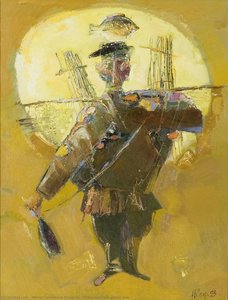Fisherman From Yellow Lake — Mikhail Gavrilevich Starostin, Expressionism