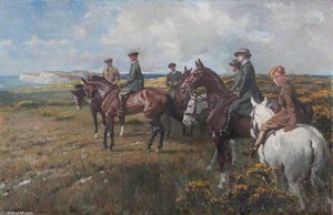 The Seely Family On Horseback, On A Moor — Gilbert Holiday