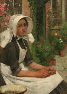 Girl Shelling Peas — Albert Chevallier Tayler