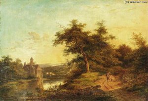 Walk Home; And Cattle Watering At A Stream
