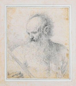 Study Of Saint Matthew Turned To His Right, Reading A Book — Guercino