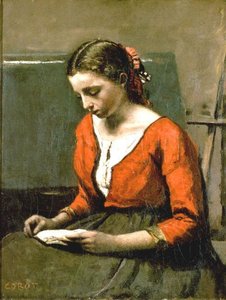 A Girl Reading — Jean-baptiste-camille Corot