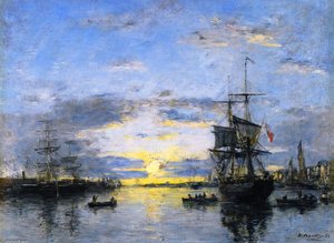 Le Havre, The Outer Harbor At Sunset — Eugène Louis Boudin