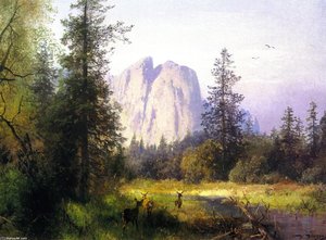 Yosemite Valley - A Family Of Deer — Herman Herzog