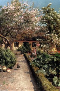 Watering The Garden — Peder Mørk Mønsted