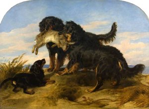 Retrievers With A Hare — Sir Edwin Henry Landseer