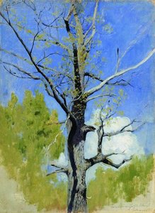 Trunk Of Burgeoning Oak — Isaak Ilyich Levitan