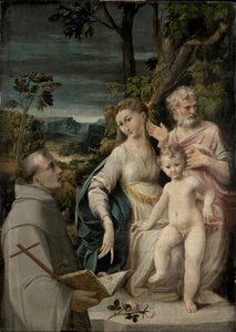 The Holy Family With Saint Francis Of Assisi — Girolamo Mazzola Bedoli