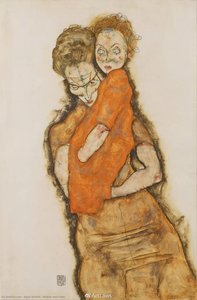 Mother And Child — Egon Schiele, Expressionism