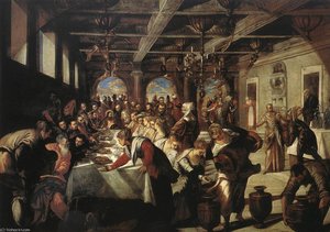 Marriage At Cana — Jacopo Tintoretto, Baroque