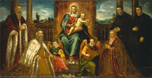 Doge Alvise Mocenego And Family Before The Madonna And Child — Jacopo Tintoretto