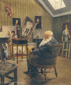Selvportrett I Kurvstol (1917) — Christian Krohg