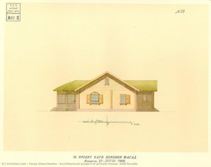 Architectural Project Of Private House. Side Facade. — Taras Hryhorovych Shevchenko, Romanticism