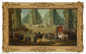 Eight Sketches For The Tapestry Cartoons Of The “royal Hunts Of Louis Xv” Tapestries — Jean-baptiste Oudry, Rococo