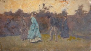 Figures Promenading In A Garden — William Darling Mckay