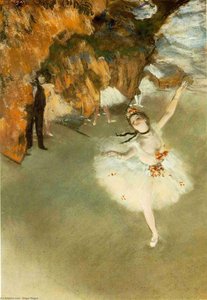 L'etoile Ou La Danseuse Sur La Scène, Pasel On P — Edgar Degas, Realist Impressionism