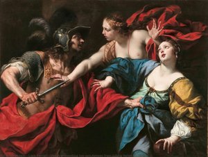 Venus Preventing Her Son Aeneas From Killing Helen Of Troy — Luca Ferrari, Baroque