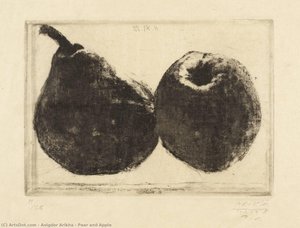 Pear And Apple — Avigdor Arikha, Contemporary Realism