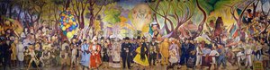 Dream Of A Sunday Afternoon In Alameda Park — Diego Rivera, Social Mexican Muralism