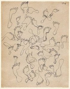 Footprints In The Sand, Page From The Sketchbook El Golea, Ii — Jean Philippe Arthur Dubuffet