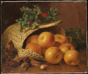 Still Life With Apples, Hazelnuts And Holly