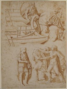 Studies Of Details From Trajan's Column — Nicolas Poussin, Baroque