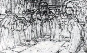 Study To ''tsarevna's Visit Of Nunnery'' — Vasily Ivanovich Surikov