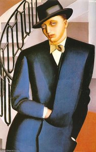 The Marquis D'afflitto On A Staircase — Tamara De Lempicka