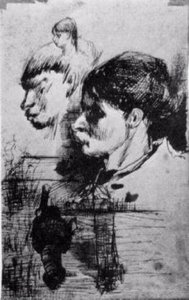 Skizzen Von Köpfen — Vincent Willem Van Gogh, Impressionismus