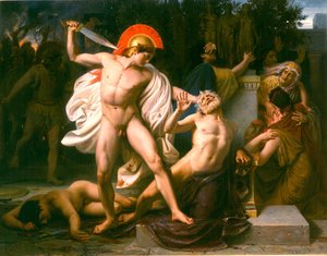 The Death Of Priam — Léon Jean Bazille Perrault