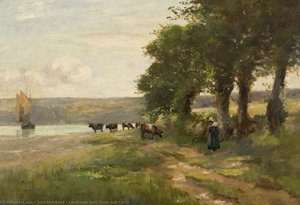 Landscape With Trees And Cattle — John Muirhead