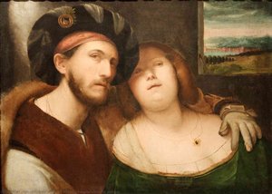 A loving couple, altobello melone
