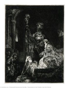 Presentation In The Temple In The Dark Manner — Rembrandt Van Rijn, Baroque