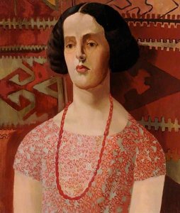 Gwen Harter In A Red Bead Necklace — Gilbert Spenser