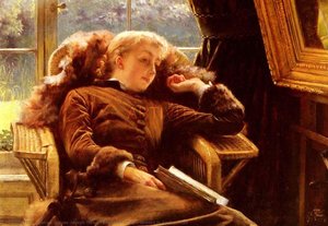 English Kathleen Newton In An Armchair — James Jaques Joseph Tissot