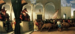 St Lucy Before Paschasius And St Lucy Harnessed To Oxen — Lorenzo Lotto