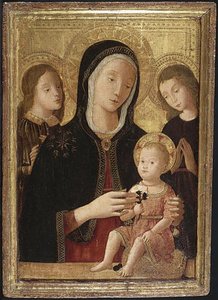 LA VIERGE ET L'ENFANT AVEC DEUX ANGES