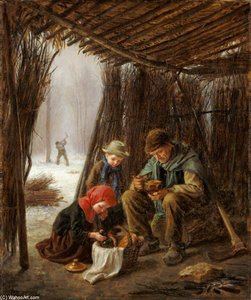 The Woodcutter's Meal — Pierre Edouard Frère, Realism