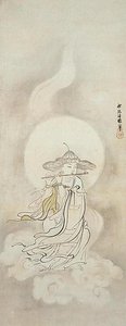 笛吹地蔵図 Jizō Bosatsu Playing A Flute — Kano Tan'yū