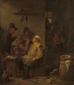 Mason Smoking With Companions In A Tavern, David Teniers (ii), C. 1675 — David Teniers Der Ältere