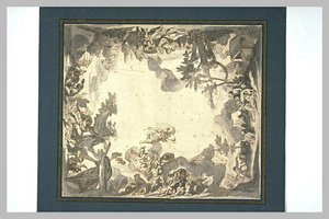 Projet Pour Un Plafond De Forme Carrée — Charles Le Brun