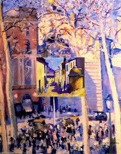 Barcelona. La Rambla And Betlem — Josep Mompou Dencausse, Impressionism