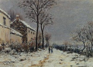 The Effect Of Snow At Veneux — Alfred Sisley, Impressionism