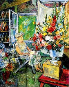 Marusia In The Library — David Davidovich Burliuk