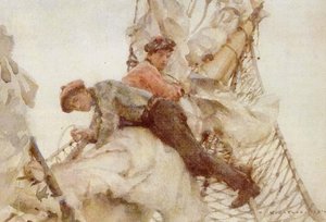 Stowing The Headsails — Henry Scott Tuke