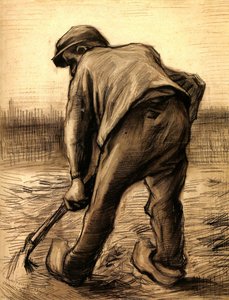 Digger In A Potato Field: February — Vincent Willem Van Gogh, Realism