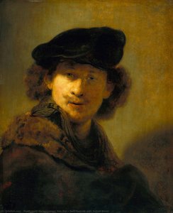 Self-portrait With Velvet Beret — Rembrandt Van Rijn, Baroque