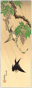 Two Birds And Wisteria — Katsushika Hokusai