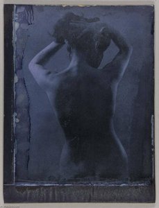 Untitled (torso Length, Rear View, Standing Female Nude Holding Hair Off Of Neck) — Joseph Cornell