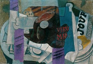 Jamón, Copa, Botella De ''vieux Marc'', Periódico — Pablo Picasso